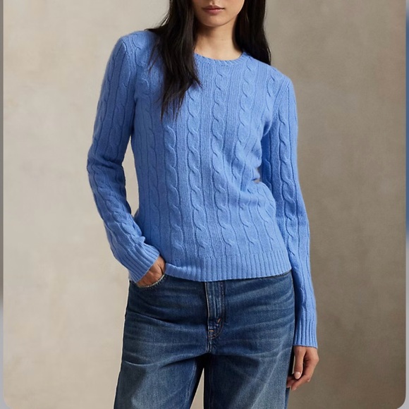 Polo Ralph Lauren 100% Cashmere Iconic Cable Knit Sweater in Pink Size M - Picture 10 of 11